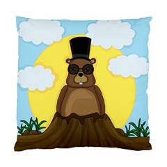 Happy Groundhog Day Standard Cushion Case (two Sides) by Valentinaart