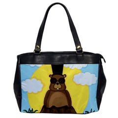 Happy Groundhog Day Office Handbags by Valentinaart