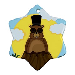 Happy Groundhog Day Ornament (snowflake) 