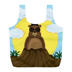 Happy Groundhog Day Full Print Recycle Bags (l)  by Valentinaart