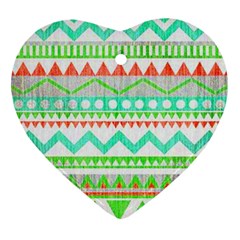 Cute Bohemian  Ornament (heart)  by Brittlevirginclothing