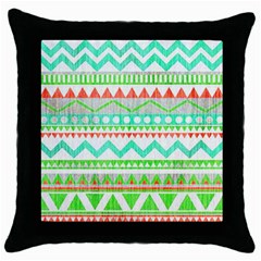 Cute Bohemian  Throw Pillow Case (black) by Brittlevirginclothing