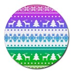 Cute rainbow bohemian Round Mousepads Front