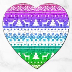 Cute Rainbow Bohemian Jigsaw Puzzle (heart) by Brittlevirginclothing