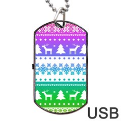 Cute Rainbow Bohemian Dog Tag Usb Flash (one Side) by Brittlevirginclothing