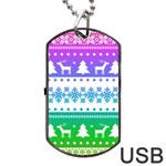 Cute rainbow bohemian Dog Tag USB Flash (Two Sides)  Front