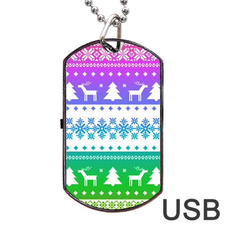 Cute rainbow bohemian Dog Tag USB Flash (Two Sides) 