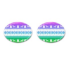 Cute Rainbow Bohemian Cufflinks (oval) by Brittlevirginclothing