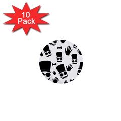 Gentlemen - Black And White 1  Mini Buttons (10 Pack)  by Valentinaart