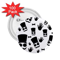 Gentlemen - Black And White 2 25  Buttons (100 Pack)  by Valentinaart