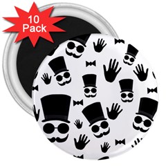 Gentlemen - Black And White 3  Magnets (10 Pack)  by Valentinaart