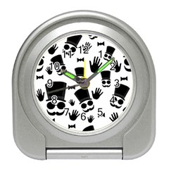 Gentlemen - Black And White Travel Alarm Clocks by Valentinaart