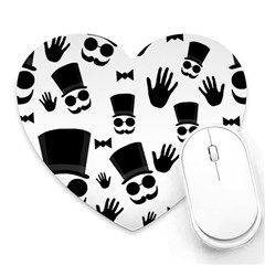 Gentlemen - Black And White Heart Mousepads by Valentinaart