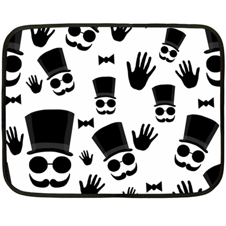 Gentlemen - black and white Double Sided Fleece Blanket (Mini) 