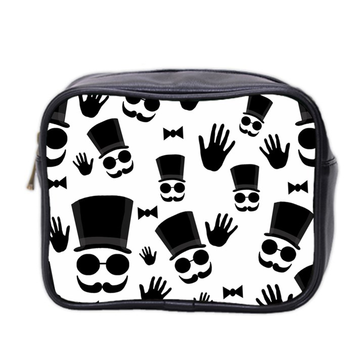 Gentlemen - black and white Mini Toiletries Bag 2-Side