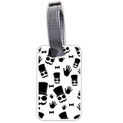 Gentlemen - Black And White Luggage Tags (one Side)  by Valentinaart