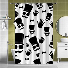 Gentlemen - Black And White Shower Curtain 48  X 72  (small)  by Valentinaart