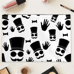 Gentlemen - Black And White Cosmetic Bag (xxl)  by Valentinaart