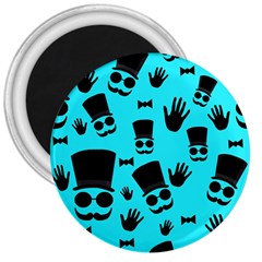 Gentlemen - Blue Pattern 3  Magnets by Valentinaart