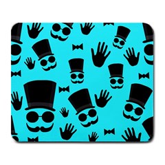 Gentlemen - Blue Pattern Large Mousepads by Valentinaart