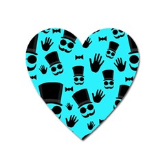 Gentlemen - Blue Pattern Heart Magnet by Valentinaart