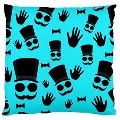 Gentlemen - Blue Pattern Large Cushion Case (one Side) by Valentinaart