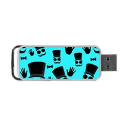 Gentlemen - Blue Pattern Portable Usb Flash (two Sides) by Valentinaart