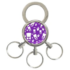 Gentleman Pattern - Purple And White 3-ring Key Chains by Valentinaart