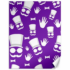 Gentleman Pattern - Purple And White Canvas 18  X 24   by Valentinaart