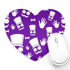 Gentleman Pattern - Purple And White Heart Mousepads by Valentinaart