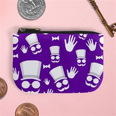 Gentleman Pattern - Purple And White Mini Coin Purses by Valentinaart