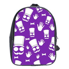 Gentleman Pattern - Purple And White School Bags(large)  by Valentinaart