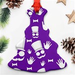 Gentleman pattern - purple and white Christmas Tree Ornament (2 Sides) Front