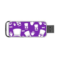 Gentleman Pattern - Purple And White Portable Usb Flash (one Side) by Valentinaart