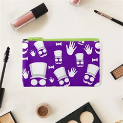 Gentleman Pattern - Purple And White Cosmetic Bag (xs) by Valentinaart