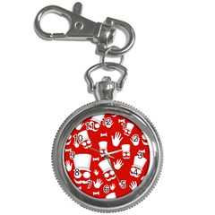 Gentlemen - Red And White Pattern Key Chain Watches by Valentinaart