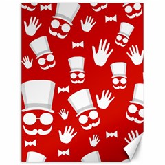 Gentlemen - Red And White Pattern Canvas 12  X 16   by Valentinaart