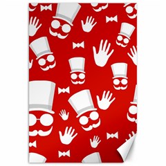 Gentlemen - Red And White Pattern Canvas 20  X 30   by Valentinaart