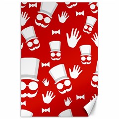 Gentlemen - Red And White Pattern Canvas 24  X 36  by Valentinaart