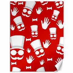 Gentlemen - Red And White Pattern Canvas 36  X 48   by Valentinaart