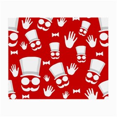 Gentlemen - Red And White Pattern Small Glasses Cloth (2-side) by Valentinaart