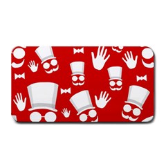 Gentlemen - Red And White Pattern Medium Bar Mats by Valentinaart