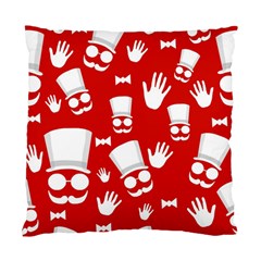 Gentlemen - Red And White Pattern Standard Cushion Case (two Sides) by Valentinaart