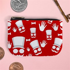 Gentlemen - Red And White Pattern Mini Coin Purses by Valentinaart