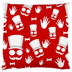 Gentlemen - Red And White Pattern Large Cushion Case (one Side) by Valentinaart