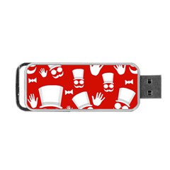 Gentlemen - Red And White Pattern Portable Usb Flash (one Side) by Valentinaart