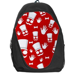 Gentlemen - Red And White Pattern Backpack Bag by Valentinaart