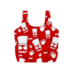 Gentlemen - Red And White Pattern Full Print Recycle Bags (s)  by Valentinaart