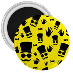 Gentlemen - Yellow Pattern 3  Magnets by Valentinaart