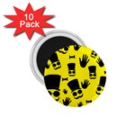 Gentlemen - Yellow pattern 1.75  Magnets (10 pack)  Front